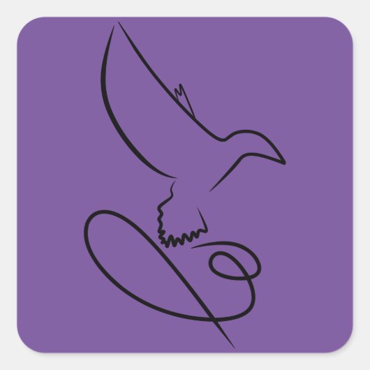 logo-vogel-ontwerp-valkvector vierkante sticker (Voorkant)