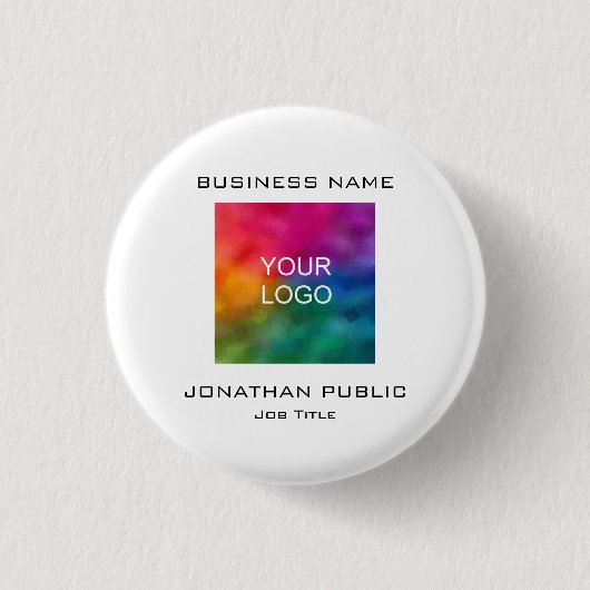 Logo voor aangepaste zakelijke bedrijven ronde button 3,2 cm (Voorkant)