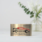 Logo voor Auto Reparatie | Gouden Metallic Achterg Visitekaartje (Staand voorkant)
