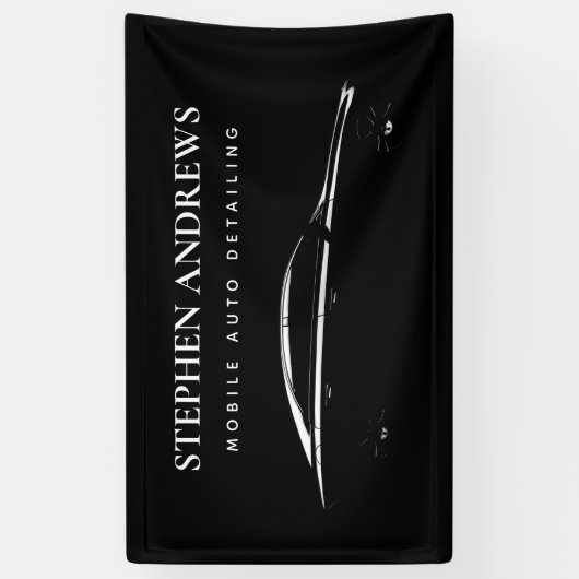 Logo voor autodecoratie en autowerkplaats  spandoek (Verticaal)