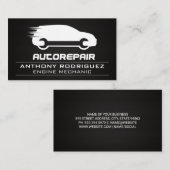 Logo voor automatische reparatie | Metaal van kool Visitekaartje (Voorkant / Achterkant)