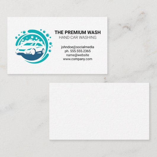 Logo voor autoreiniging visitekaartje (Voorkant / Achterkant)