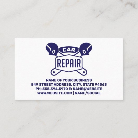 Logo voor Autoreparatie Sleutels | Metaalachtig Visitekaartje (Achterkant)