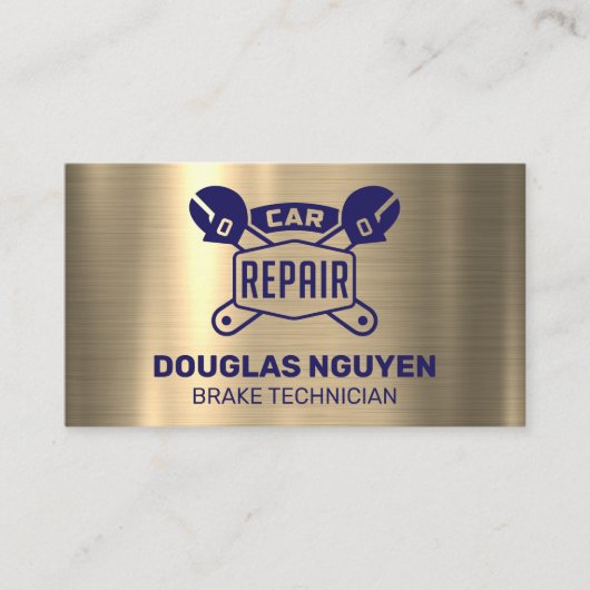Logo voor Autoreparatie Sleutels | Metaalachtig Visitekaartje (Voorkant)