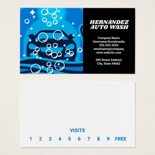 Logo voor Autowasstraat | Ponskaart Visitekaartje (Voorkant /achterkant)