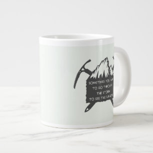 Logo voor avontuur, embleem met Grote Koffiekop