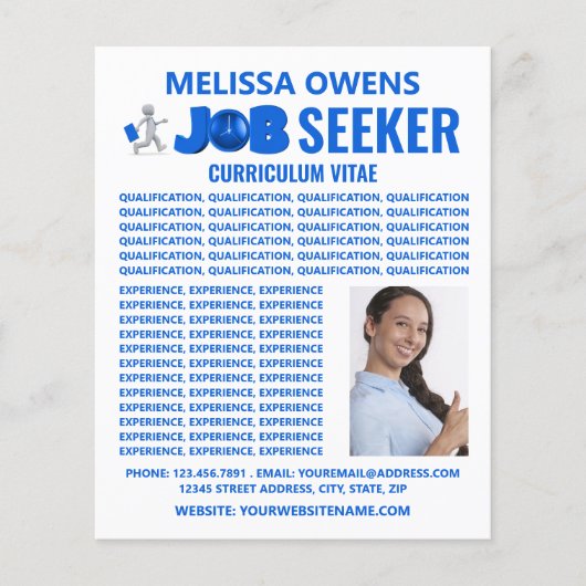 Logo voor banenzoekers, curriculum vitae Flyer (Voorkant)