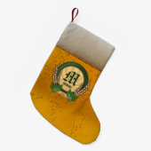 Logo voor bier en gepersonaliseerd monogram kleine kerstsok (Voorkant (Hangend))