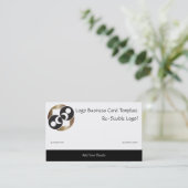 Logo voor Black and Gold Moon Planet Visitekaartje (Staand voorkant)