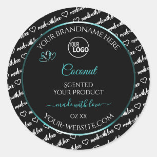 Logo voor Blauwgroen label voor zwart en wit Word