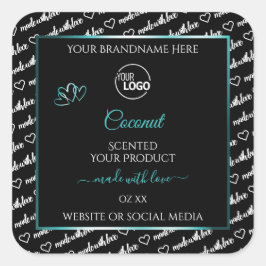 Logo voor Blauwgroen label voor zwart en wit Word