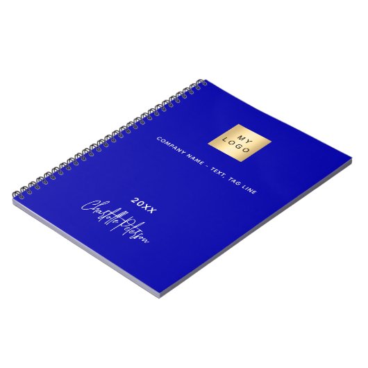 Logo voor blauwwitte monogram notitieboek (Linkerzijde)