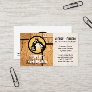 Logo voor bouwmachines   Gesneden Houten Boten Visitekaartje