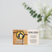 Logo voor bouwmachines | Gesneden Houten Boten Visitekaartje (Staand voorkant)