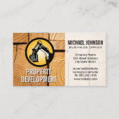 Logo voor bouwmachines | Gesneden Houten Boten Visitekaartje (Voorkant)