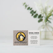 Logo voor bouwmachines | Staal Visitekaartje (Staand voorkant)