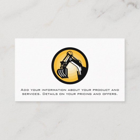 Logo voor bouwmachines | Staal Visitekaartje (Achterkant)