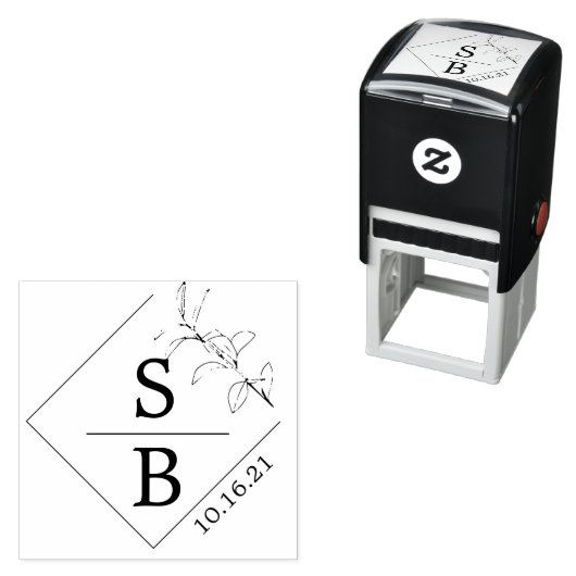 Logo voor bruiloft  zelfinktende stempel (In situ)