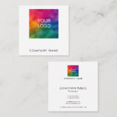 Logo voor Customer Modern Elegant Professional Com Vierkante Visitekaartje (Voorkant / Achterkant)