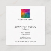 Logo voor Customer Modern Elegant Professional Com Vierkante Visitekaartje (Achterkant)