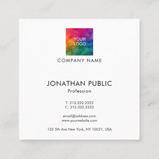 Logo voor Customer Modern Elegant Professional Com Vierkante Visitekaartje (Achterkant)