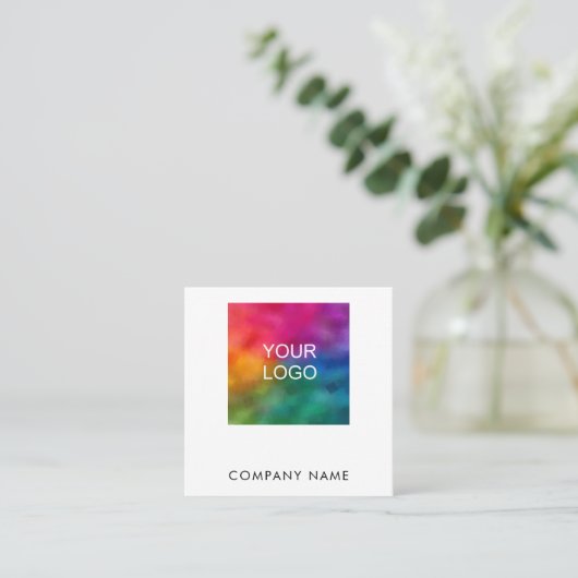 Logo voor Customer Modern Elegant Professional Com Vierkante Visitekaartje (Staand voorkant)