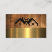 Logo voor dak van onroerend goed | Hout Metaal Visitekaartje (Achterkant)