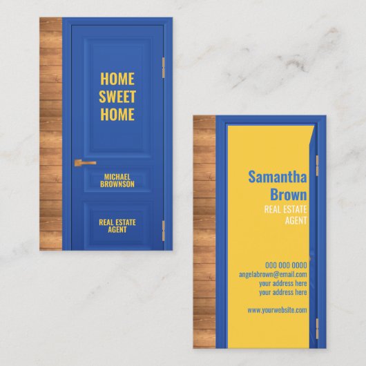 Logo voor de agent van onroerend goed visitekaartje (Voorkant / Achterkant)