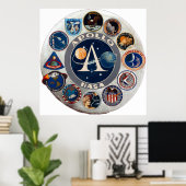 Logo voor de herdenking van het Apollo-programma Poster (Thuiskantoor)