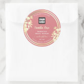 Logo voor de verpakking van roze en goudflessen ronde sticker (Tas)