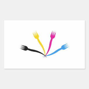 Logo voor een restaurant of café rechthoekige sticker