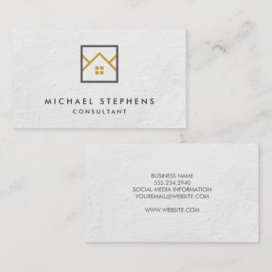 Logo voor Estate Agent | Wandtextiel Visitekaartje (Voorkant / Achterkant)