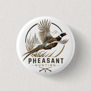 Logo voor fazantenjacht ronde button 3,2 cm