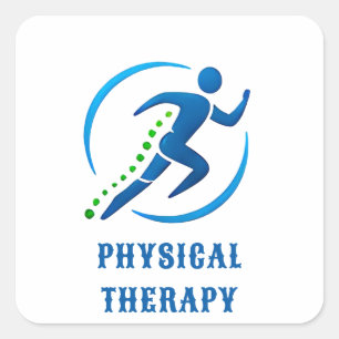 Logo voor fysiotherapie voor revalidatiekliniek vierkante sticker