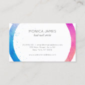 Logo voor gekleurde cirkel met meerdere kleuren, W Visitekaartje (Achterkant)