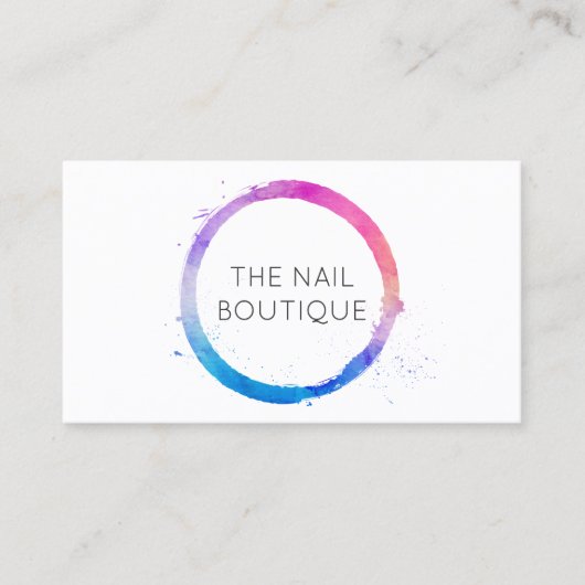 Logo voor gekleurde cirkel met meerdere kleuren, W Visitekaartje (Voorkant)