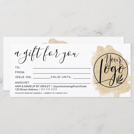 Logo voor goudglitter-penseelcadeau (Voorkant / Achterkant)