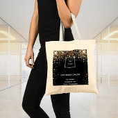 Logo voor goudglitter tote bag