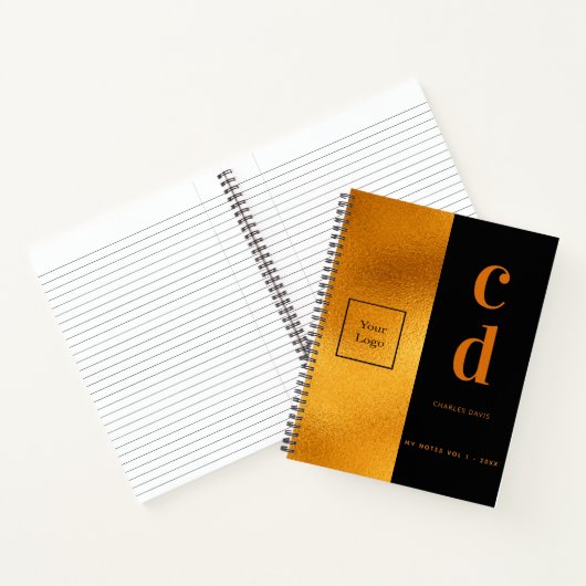 Logo voor goudmakerij notitieboek (Binnen)