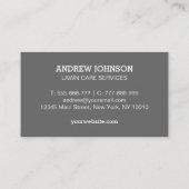 Logo voor grasmaaiers, Visitekaartje voor grasmach (Achterkant)