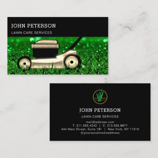 Logo voor grasversnijding visitekaartje (Voorkant / Achterkant)