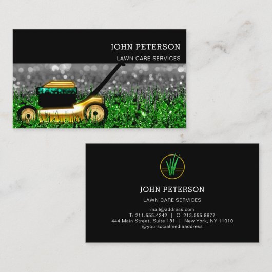Logo voor grasversnijding visitekaartje (Voorkant / Achterkant)