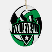 Logo voor groene en zwarte 🏐 Volleyball Keramisch Ornament (Rechts)