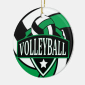 Logo voor groene en zwarte 🏐 Volleyball Keramisch Ornament (Links)
