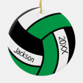 Logo voor groene en zwarte 🏐 Volleyball Keramisch Ornament (Achterkant)