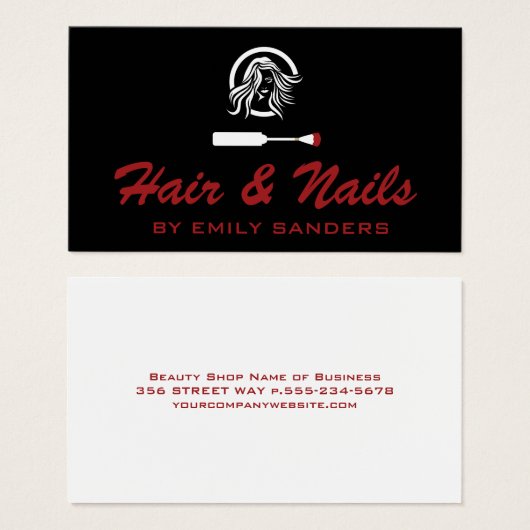 Logo voor haar en nagels visitekaartje (Voorkant /achterkant)