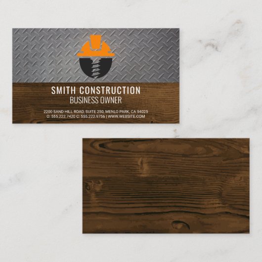 Logo voor hardloopschroef | Staal | Hout Visitekaartje (Voorkant / Achterkant)