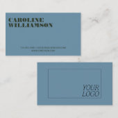 Logo voor hedendaagse blauwe groene minimalistisch visitekaartje (Voorkant / Achterkant)