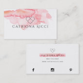 logo voor het mooie Roze Waterverf Visitekaartje (Voorkant / Achterkant)