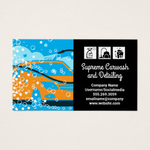 Logo voor het reinigen van de was van de auto   Wa Visitekaartje